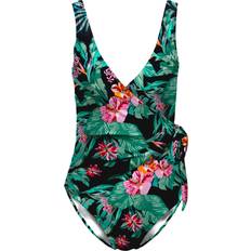 Only Damen Badeanzüge Only Onljulie Wrap Tie Swimsuit Badeanzug multicolor in