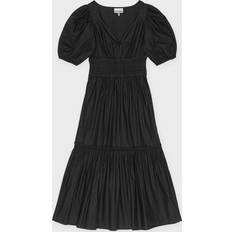 Ganni Vestidos Ganni Cotton Poplin Smock Dress - Black