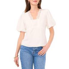 Vince Camuto Pintucked Lace Trim Top