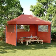 Orange Paviljonger vidaXL Pop-Up Hopfällbart Partytält Med 3 Sidoväggar Terrakotta