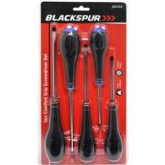 Blackspur 5 Screwdriver Set Phillips/Flat Head Comfort Grip/Carbon Steel Screwdriver