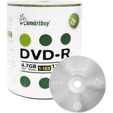 Optical Storage Smartbuy 100 Pack 16X DVD-R 4.7GB 120Min Logo Top Blank Media Recordable Disc