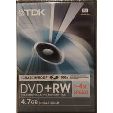 TDK blank dvd rw disc 1x4 speed 4.7gb rewritable disc in case – & sealed