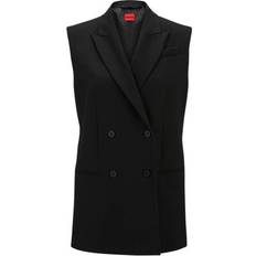 Svarta Kostymer på rea HUGO Regular-fit sleeveless jacket with double-breasted front