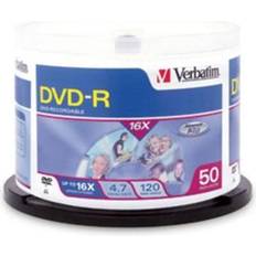 Optical Storage Verbatim 95101 DVD Recordable Media DVD-R 16x 4.70 GB 50 Pack Spindle