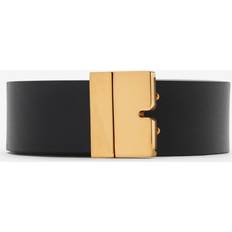 Burberry Men Belts Burberry Reversible Leather Cut Belt Black/Hunter