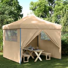 Beige Paviljonger vidaXL Pop-Up Hopfällbart Partytält Med 4 Sidoväggar Beige