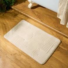 Cheap Non-Slip Bath Mats OHS Arch Embossed Memory Bath Cream