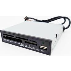 Sabrent 8-in-1 internal flash media multi card reader usb 2.0 port hub for floppy bay $m Black