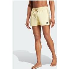 Yellow Swimming Trunks Adidas 3-Stripes CLX Very-Short-Length Swim Shorts Almost Yellow Blanch Cargo