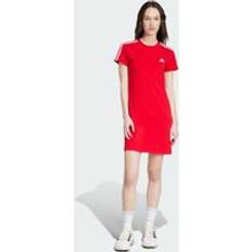 Adidas Dresses adidas Essentials 3-Stripes Single Jersey Fitted Tee Dress Better Scarlet