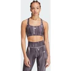 Grey - Sportswear Garment Bras adidas Powerimpact Training Medium-Support 3-Stripes Bra Glory Grey Carbon Black C-D