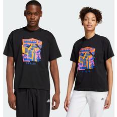 Adidas Unisex T-shirts adidas Berlin Papercut T-Shirt Gender Neutral Black