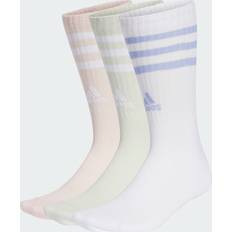 Linen Underwear Adidas 3-Stripes Cushioned Crew Socks Pairs White Sandy Pink Linen Green 11-12.5