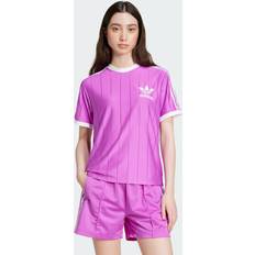 adidas Adicolor 3-Stripes Pinstripe T-Shirt Purple Burst