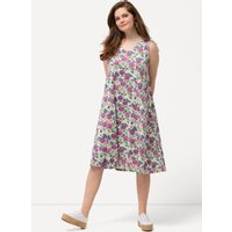 Ulla Popken Eco Cotton Sleeveless Floral Dress yellow