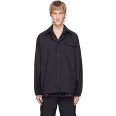 Moncler Uni Chemises Moncler Black Press-Stud Shirt BLACK 999