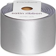 Band Panduro Hobby Grått satinband – 40 mm brett och 8 meter långt