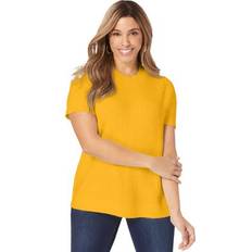 Jessica London T-shirts Jessica London Plus Women's Shaker Tee in Sunset Yellow Size S