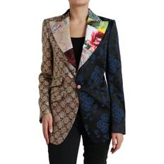 Dame - One Size Blazere Dolce & Gabbana Multifarve Floral Patchwork Jacquard Jakke Frakke Color_Multifarver, Dame, Frakker, IT40/S, Jackets Coats Women Clothing, Jakker, Multicolor, Multifarver