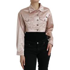 Dolce & Gabbana Woman Jackets Dolce & Gabbana Elegant Pink Cropped Denim Jakke Frakke No Color