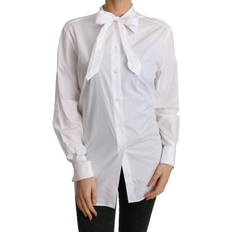 Dolce & Gabbana Men Blouses Dolce & Gabbana Elegant Scarf Neck Cotton Women's Blouse