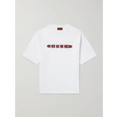 Gucci T-skjorter Gucci Logo-Print Cotton-Jersey T-Shirt Men White