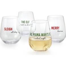 The Cellar cheer stemless 4- 19.3oz Wine Glass