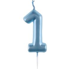 Santex Light Blue Number 1 Birthday Candle, 1 Count