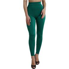 Dolce & Gabbana Tights Dolce & Gabbana Green High Waist Designer Women's Leggings