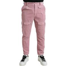Herre - Pink Jeans Dolce & Gabbana Pink Corduroy Bomuld Stretch Skinny Cargo Jeans No Color