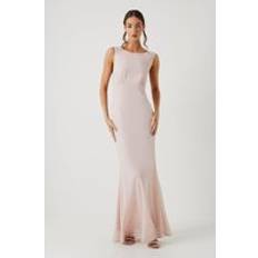 Coast Shimmer Chiffon Cowl Back Bridesmaids Maxi Dress Pink