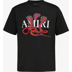 Amiri Mens Black Red Brand-embellished Crewneck Cotton-jersey T-shirt