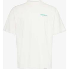 Represent Tops Represent Mens Flat White Owners’ Club Slogan-print Cotton-jersey T-shirt
