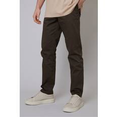 Brown - Chinos Trousers Threadbare Mens Chocolate 'Laurito' Cotton Regular Fit Chino Trousers with Stretch 30W/32L