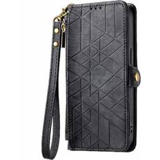 GANGXUN Black Flip Case for Xiaomi Redmi 13c 5g Shockproof Flip Cover Simple Business Wallet Leather Case