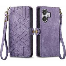 GANGXUN Purple Flip Case for Xiaomi Redmi 13c 5g Shockproof Flip Cover Simple Business Wallet Leather Case