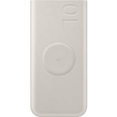 Samsung 25W 10,000mAh Battery Pack Wireless Charger, Super Fast Charging w/ 2 Ports for Galaxy Phones, Buds and More, 3A USB-C Cable Included, 2024, US Version, EB-U2510XUEGUS. Beige