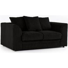 Furniture 786 Chicago Jumbo Cord Black Sofa 15.5cm 2 Seater