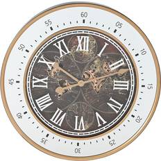 Brown Wall Clocks Home ESPRIT Brown Golden Crystal Iron Wall Clock