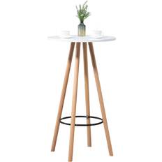 Rond Tables Console CLP Haute De Bar Nature Blanc Table Console