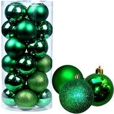 Green Christmas Tree Ornaments Shatchi 60mm/6Pcs Baubles Shatterproof Dark Christmas Tree Ornament