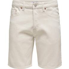 Jeansshorts - Weiß Only & Sons 'Edge' white denim