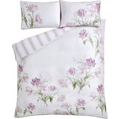 Cotton Satin Duvet Covers Laura Ashley Gosford Grape Duvet Cover Purple, Pink, White (200x137cm)