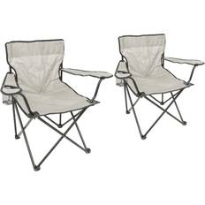 S Camping Chairs Harbour Housewares Folding Canvas Camping Chairs Matt Black/beige Pack Of 2