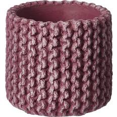 Red Pots B&Q Crochet Texture Effect Ceramic Plant Burgundy. Rustic Look