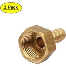 Brass Check Valves Uxcell 3/8bsp female thread 8mm hose barb tube fitting coupler connector adapter 3pcs Brass Tone 42g