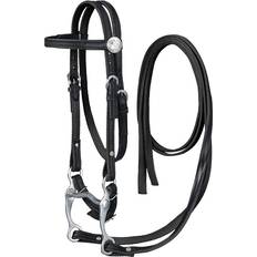 Bridles King Series Pony Nylon with Leather Bridle Black