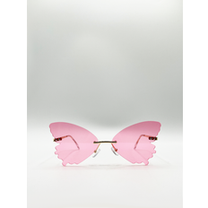 Frameless pink butterfly sunglasses