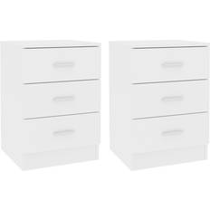 vidaXL Sengeborde 2 Stk 38 x 35 x 56 cm Hvid Sengebord 35x38cm 2stk